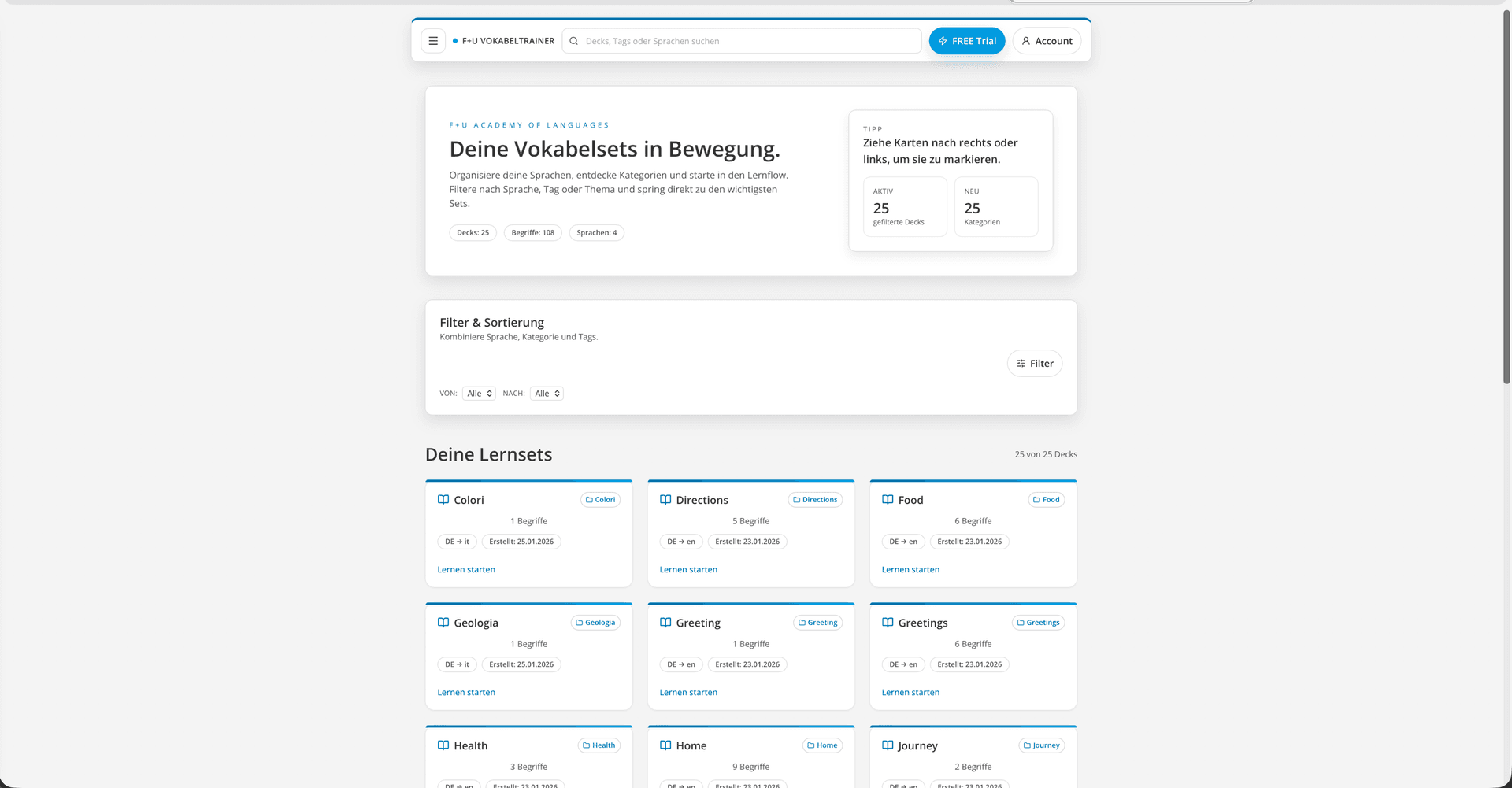 Bild von F+U Vokabeltrainer